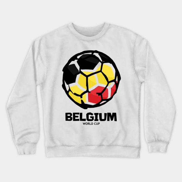 Belgium Football Country Flag Crewneck Sweatshirt by KewaleeTee